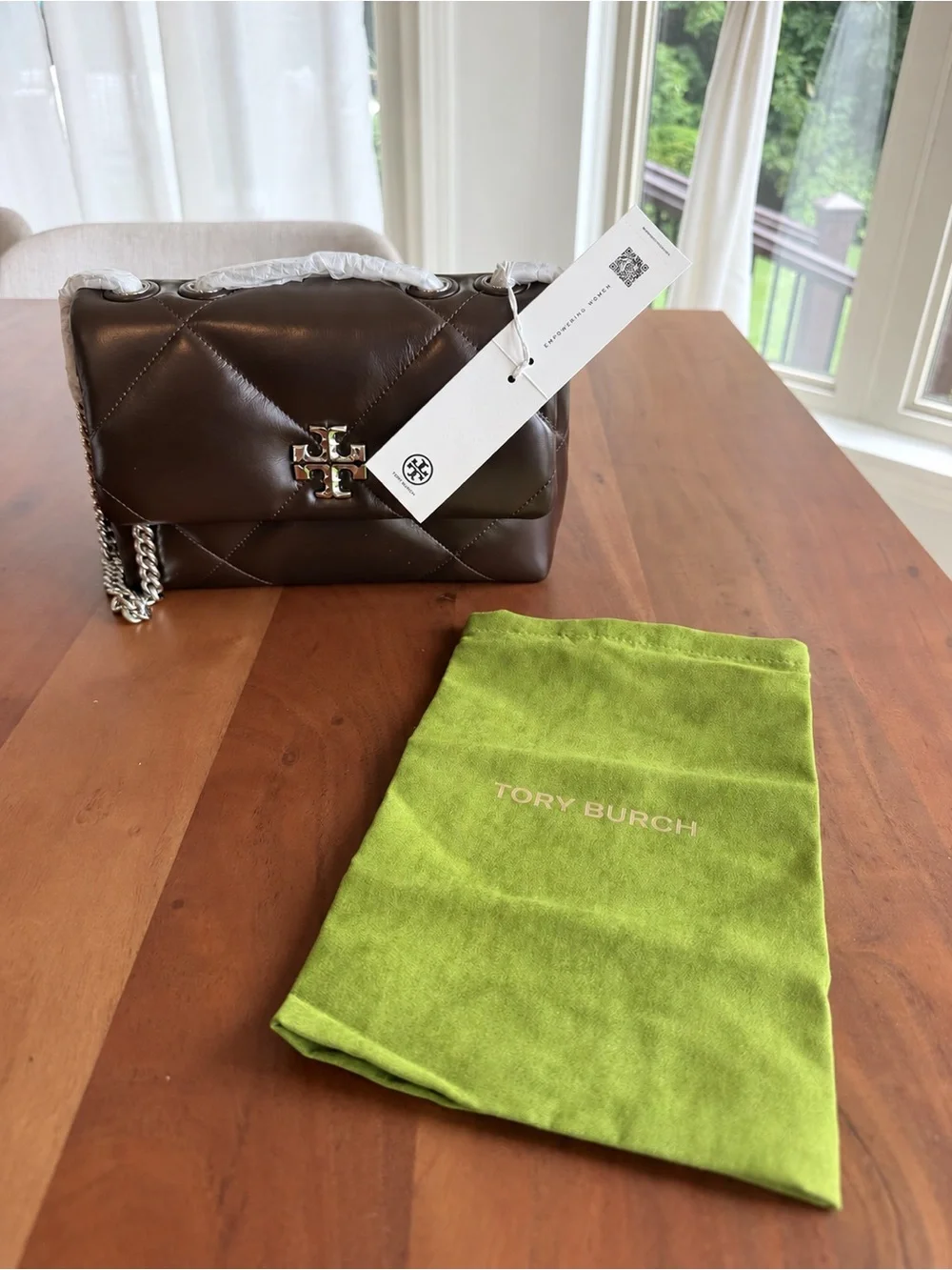 🤎✨ TRENDING NWT Tory Burch Small Kira Diamond Quilt Bag Cocoa MSRP $575